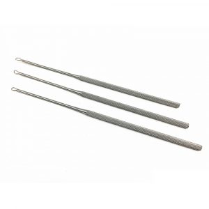 Billeau ear loop curette ENT 16 cm Otology surgery 3 sizes 1/S 2/M 3/L