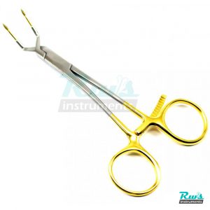 TC Keramo grip forceps 14,5 cm curved crown holder holding jaw diamond inserts
