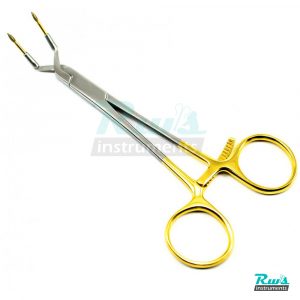 TC Keramo grip forceps 14,5 cm straight crown holder holding jaw dental gold