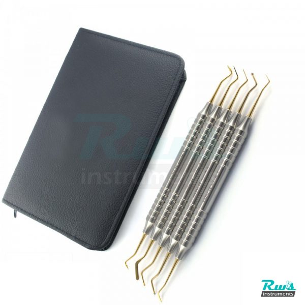 Composite Set 5 Pcs GOLD Dental Filling Instrument Probe Spatula Plugger