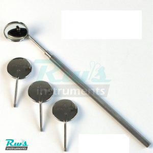 Dental Tooth Mirror Handle 1 Holder + 4 Mirrors No.4 Dentist mirror mouth