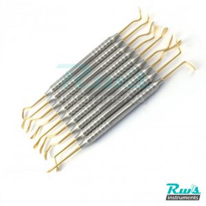 Sinus Set 9 Pcs Gold Polished Elevator Dental Implant Surgical Orthodontic Light Weight