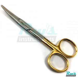 Mayo scissors blunt curved 14 cm 5.5 Inches TC Gold Straight / Curved Tip