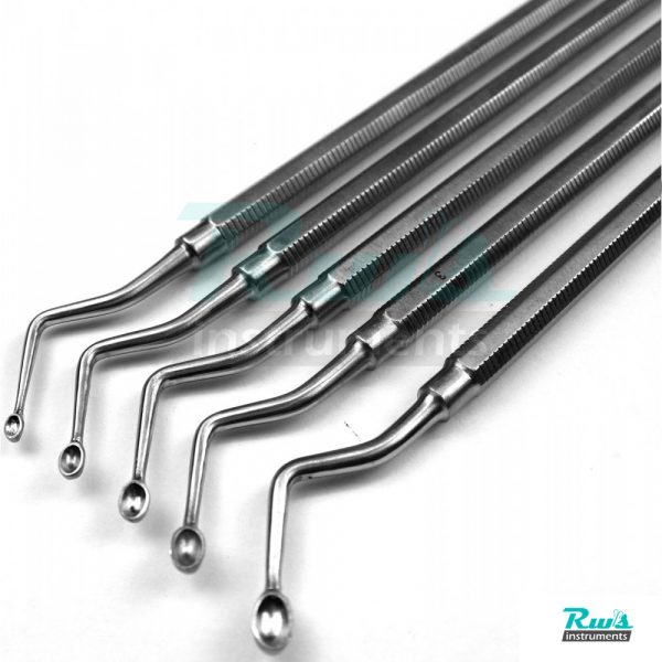 5 Set Hemingway Bone Curette Dental Scaler Instrument size 0 1 2 3 4 Periodontal