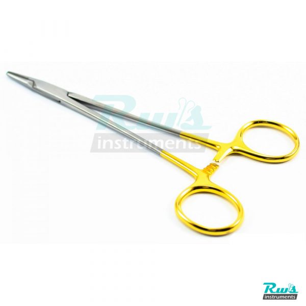Mayo Hegar Needle Holder TC Straight Suture Gold