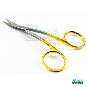 TC LaGrange scissors curved 11 cm surgical shears gold tissue dental gum Micro