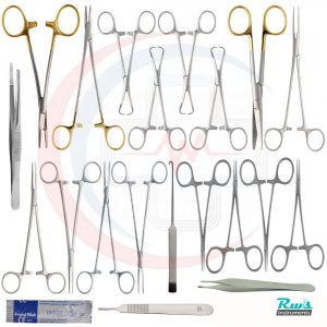 feline spay surgical kit of 31 pieces