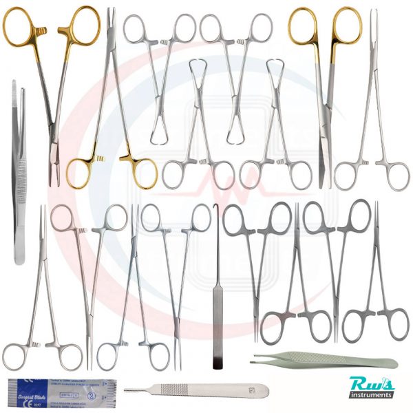 feline spay surgical kit of 31 pieces
