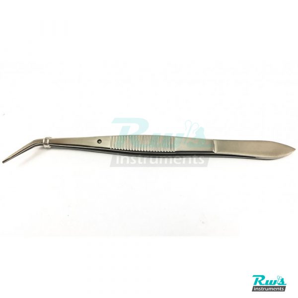 Splinter tweezer forceps 12 cm curved Surgical jewelry tweezers serrated