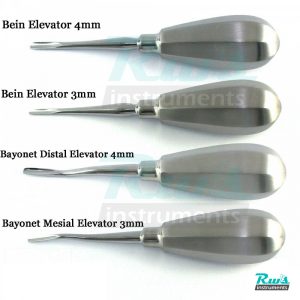 Root Elevators Set of 4 pcs Bayonet Distal Bein Oral Surgery PDL Luxating