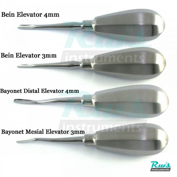 Root Elevators Set of 4 pcs Bayonet Distal Bein Oral Surgery PDL Luxating